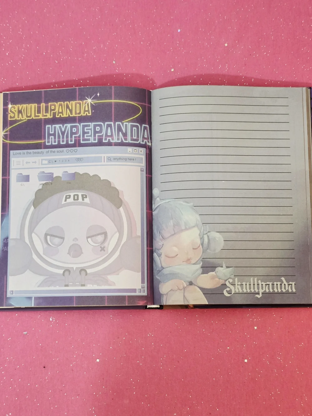 Purple Skull Panda Hardcover Journal Notebook w/ Full Color Pages